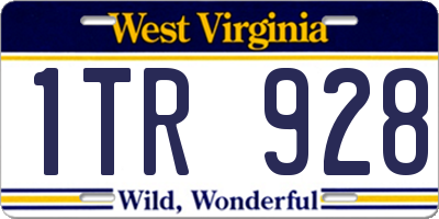 WV license plate 1TR928