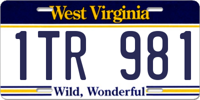 WV license plate 1TR981