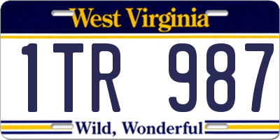WV license plate 1TR987