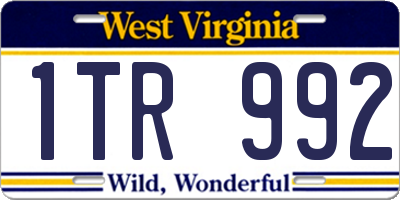 WV license plate 1TR992