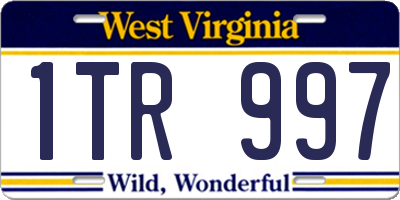 WV license plate 1TR997