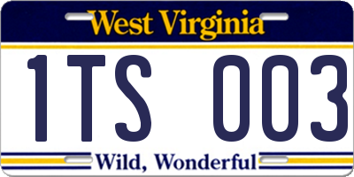 WV license plate 1TS003