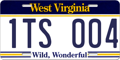 WV license plate 1TS004