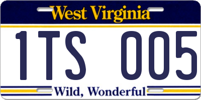 WV license plate 1TS005