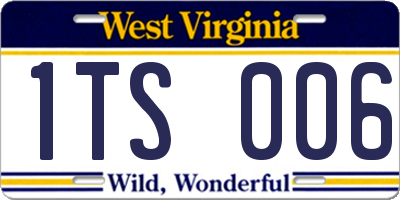 WV license plate 1TS006