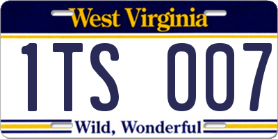 WV license plate 1TS007