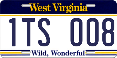 WV license plate 1TS008