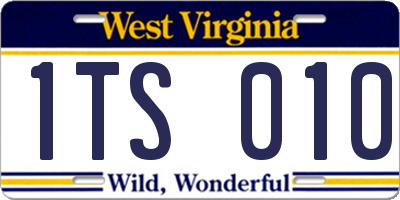 WV license plate 1TS010