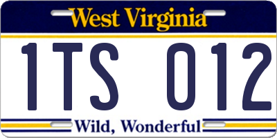 WV license plate 1TS012