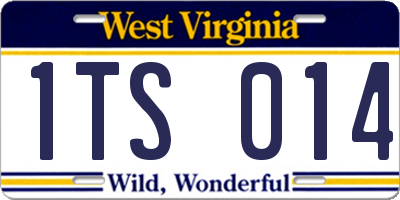 WV license plate 1TS014