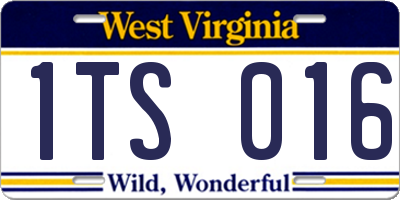 WV license plate 1TS016