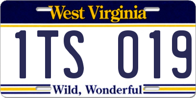 WV license plate 1TS019