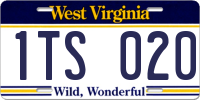 WV license plate 1TS020