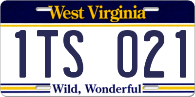 WV license plate 1TS021