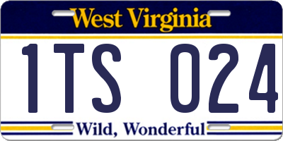 WV license plate 1TS024