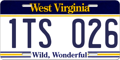 WV license plate 1TS026