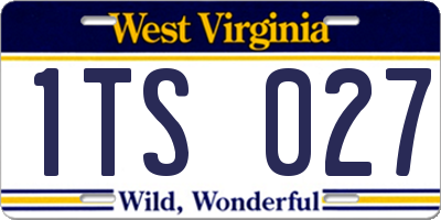 WV license plate 1TS027