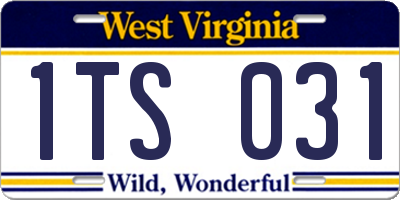 WV license plate 1TS031