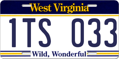 WV license plate 1TS033