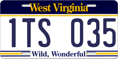 WV license plate 1TS035