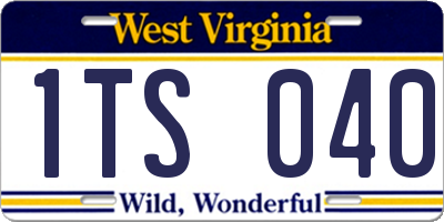 WV license plate 1TS040