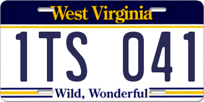 WV license plate 1TS041