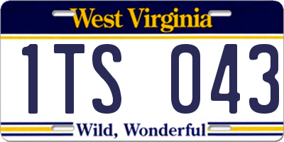 WV license plate 1TS043
