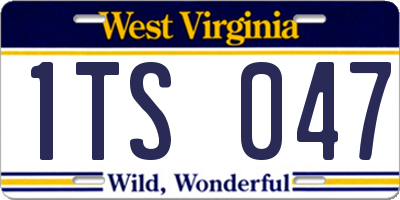 WV license plate 1TS047