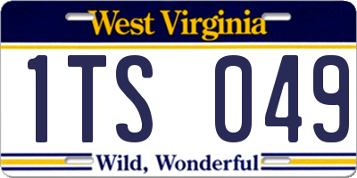WV license plate 1TS049