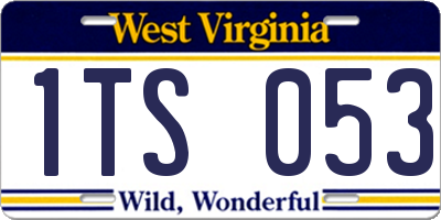 WV license plate 1TS053