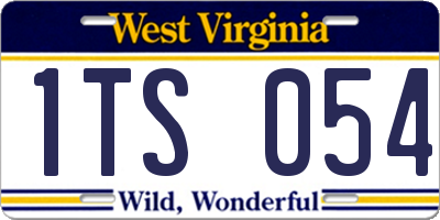 WV license plate 1TS054
