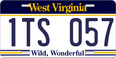 WV license plate 1TS057