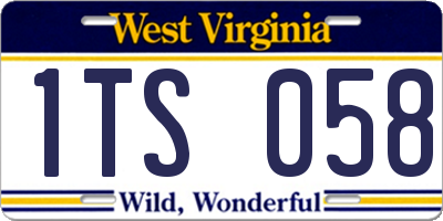 WV license plate 1TS058