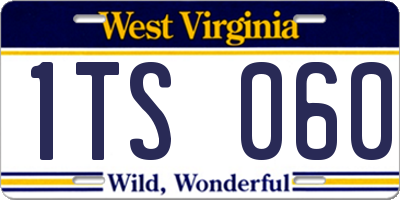 WV license plate 1TS060