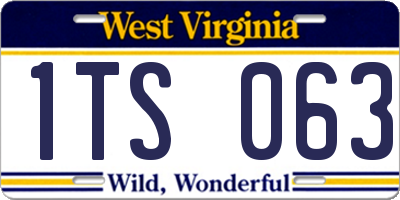 WV license plate 1TS063