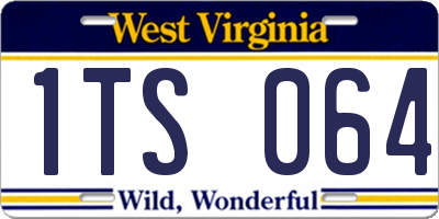 WV license plate 1TS064
