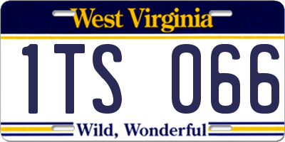 WV license plate 1TS066
