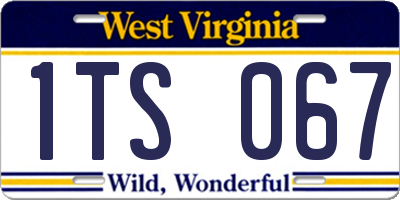 WV license plate 1TS067
