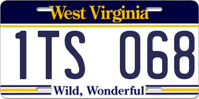 WV license plate 1TS068