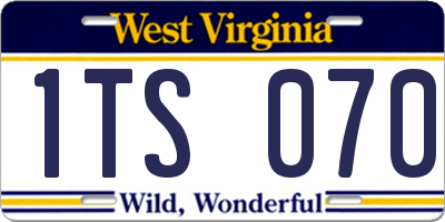WV license plate 1TS070