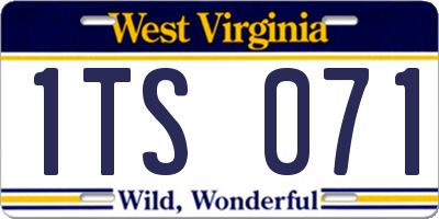 WV license plate 1TS071