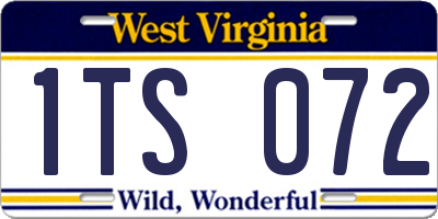 WV license plate 1TS072