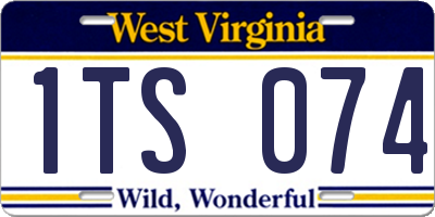 WV license plate 1TS074
