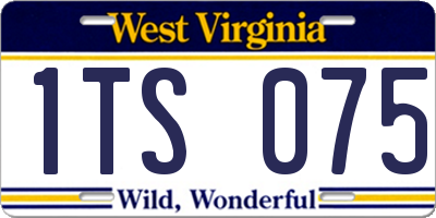 WV license plate 1TS075