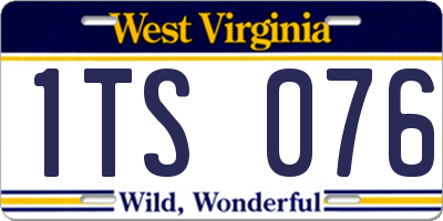 WV license plate 1TS076