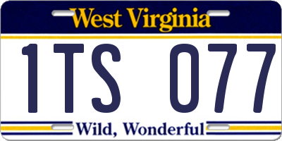 WV license plate 1TS077