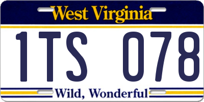 WV license plate 1TS078