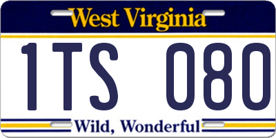 WV license plate 1TS080