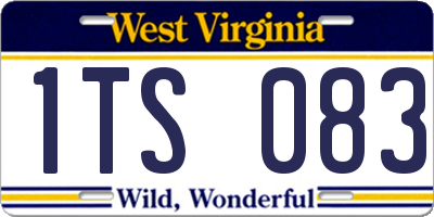 WV license plate 1TS083
