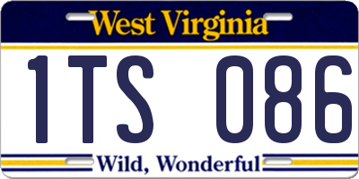WV license plate 1TS086